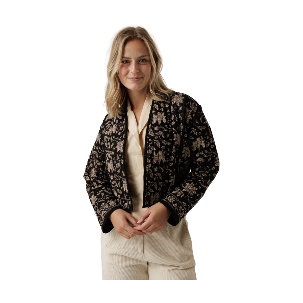 Maison Hotel Bloemen Geborduurd Jack Yin Yang Black Dames