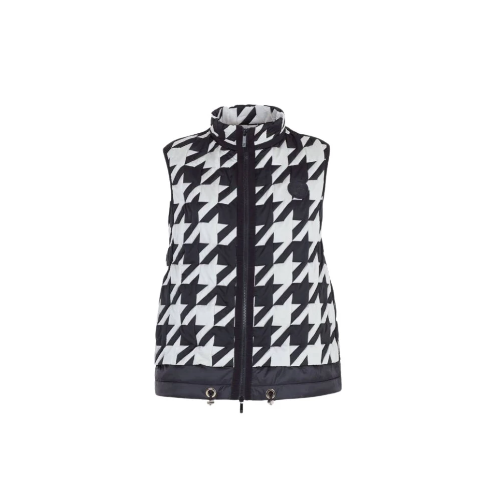 Carolina Herrera Brokaat Bedrukte Vest Zwart Wit Black Dames