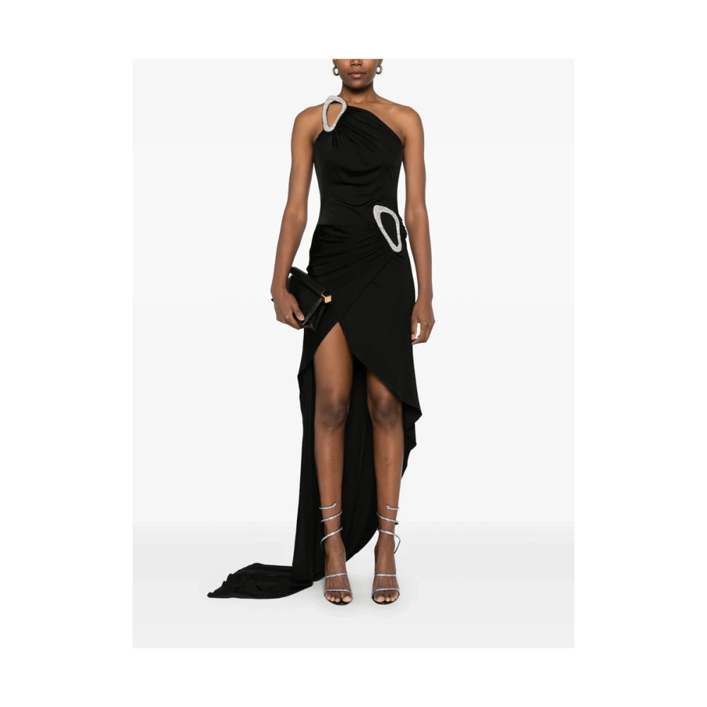 David Koma Zwarte Jurk met Voor Split Black Dames