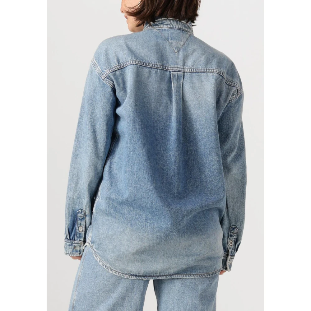 Tommy Jeans Relaxed Fit Overshirt Blouse Blauw Casual Blue Dames