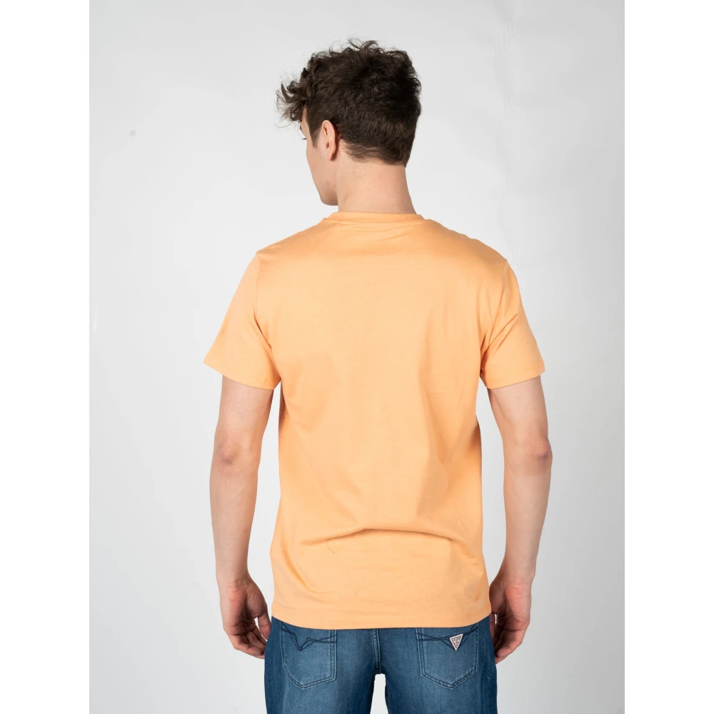 Guess Klassieke Ronde Hals T-Shirt Orange Heren