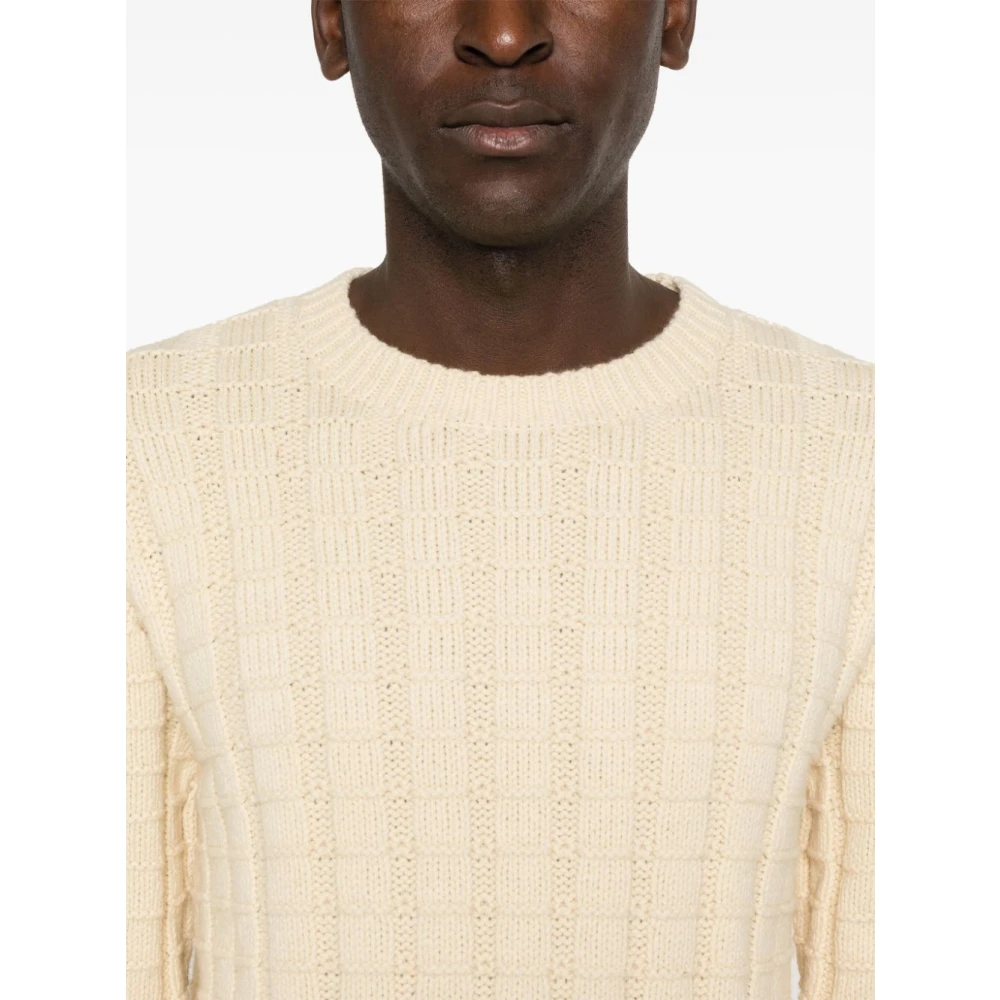 Sunflower Geruite Crew Neck Sweater in room White Heren