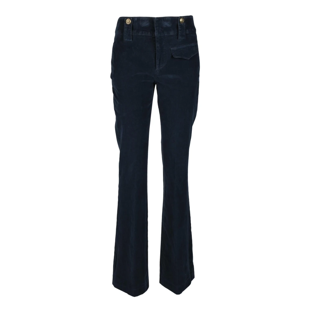 Dondup Katoen Elastaan Broek Blue Dames