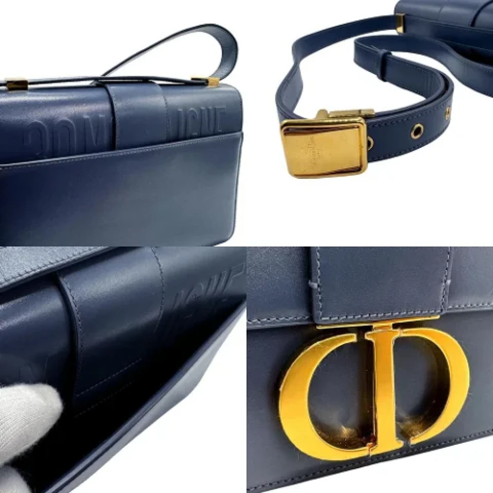 Dior Vintage Pre-owned Leather shoulder-bags Blue Dames