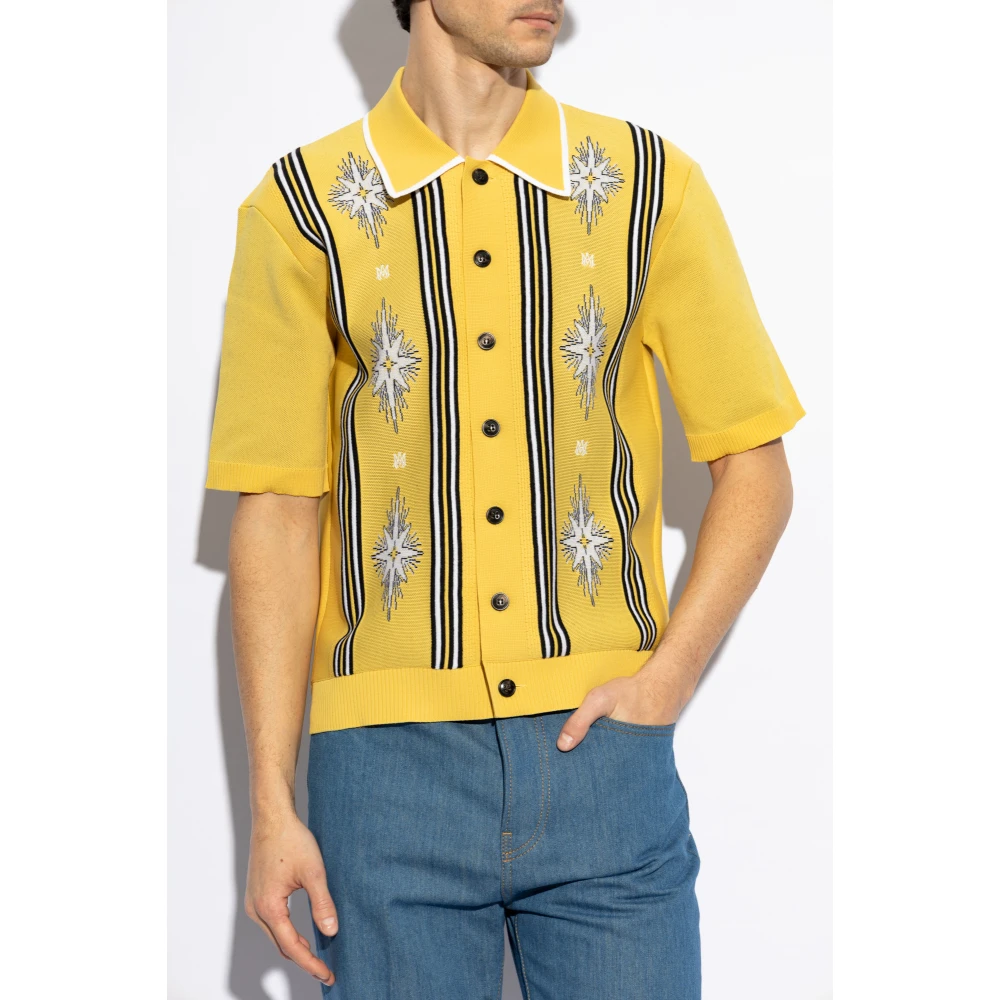 Amiri Kortmouw Cardigan Yellow Heren