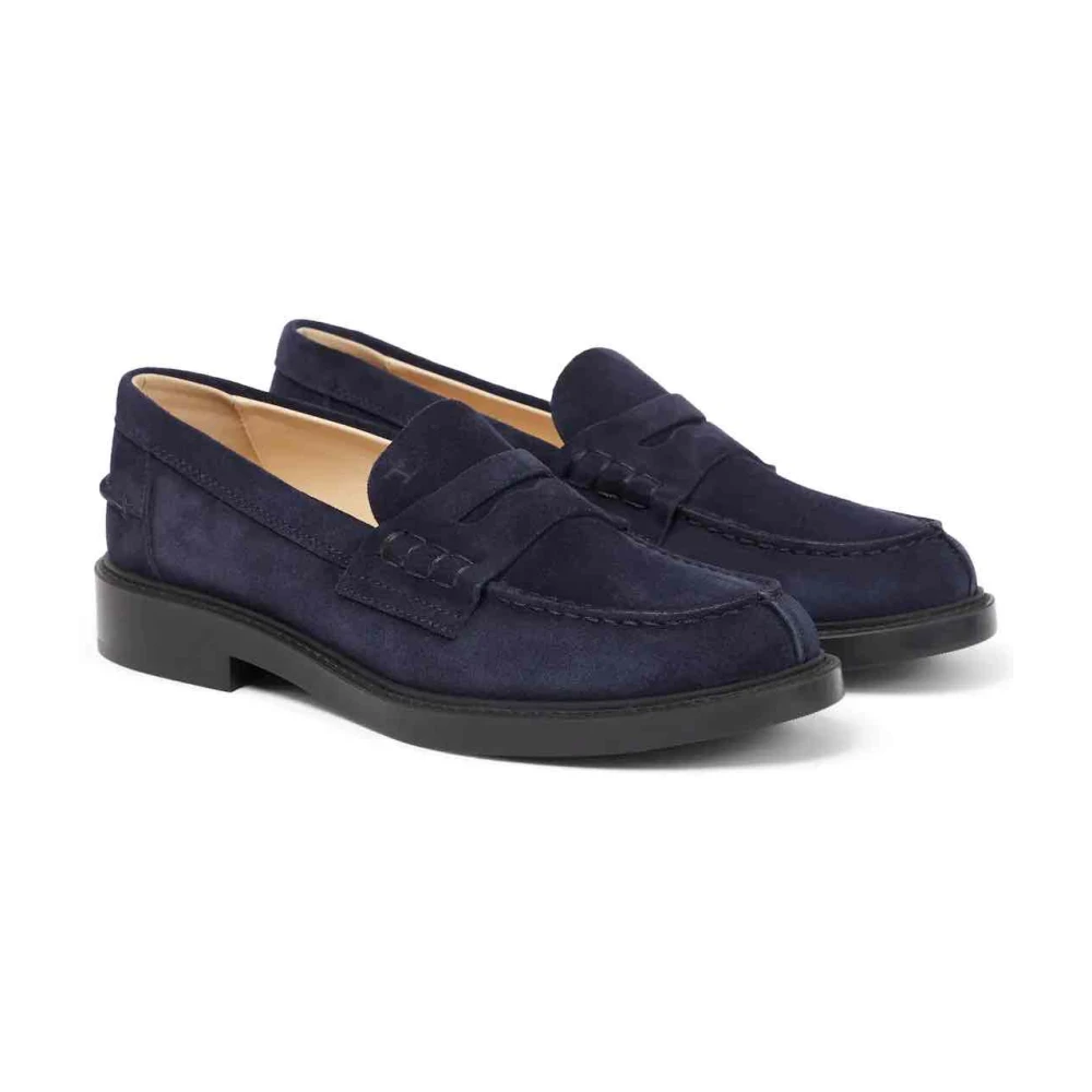 TOD'S Klassieke Leren Mocassinschoenen Blue Heren