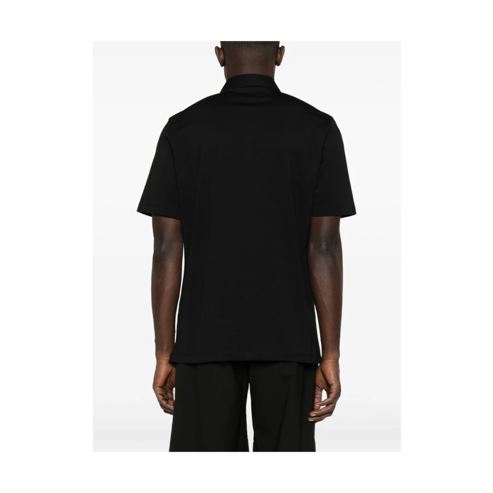 BRUNELLO CUCINELLI Zwarte Polotrui met Korte Mouwen Black Heren