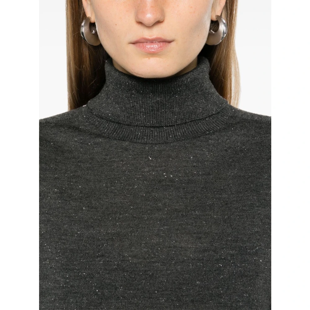 PESERICO Stijlvolle Gebreide Top Gray Dames