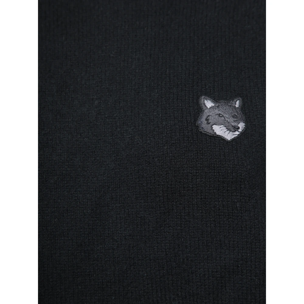 Maison Kitsuné Zwarte Sweatshirt met Iconisch Vos Logo Black Heren