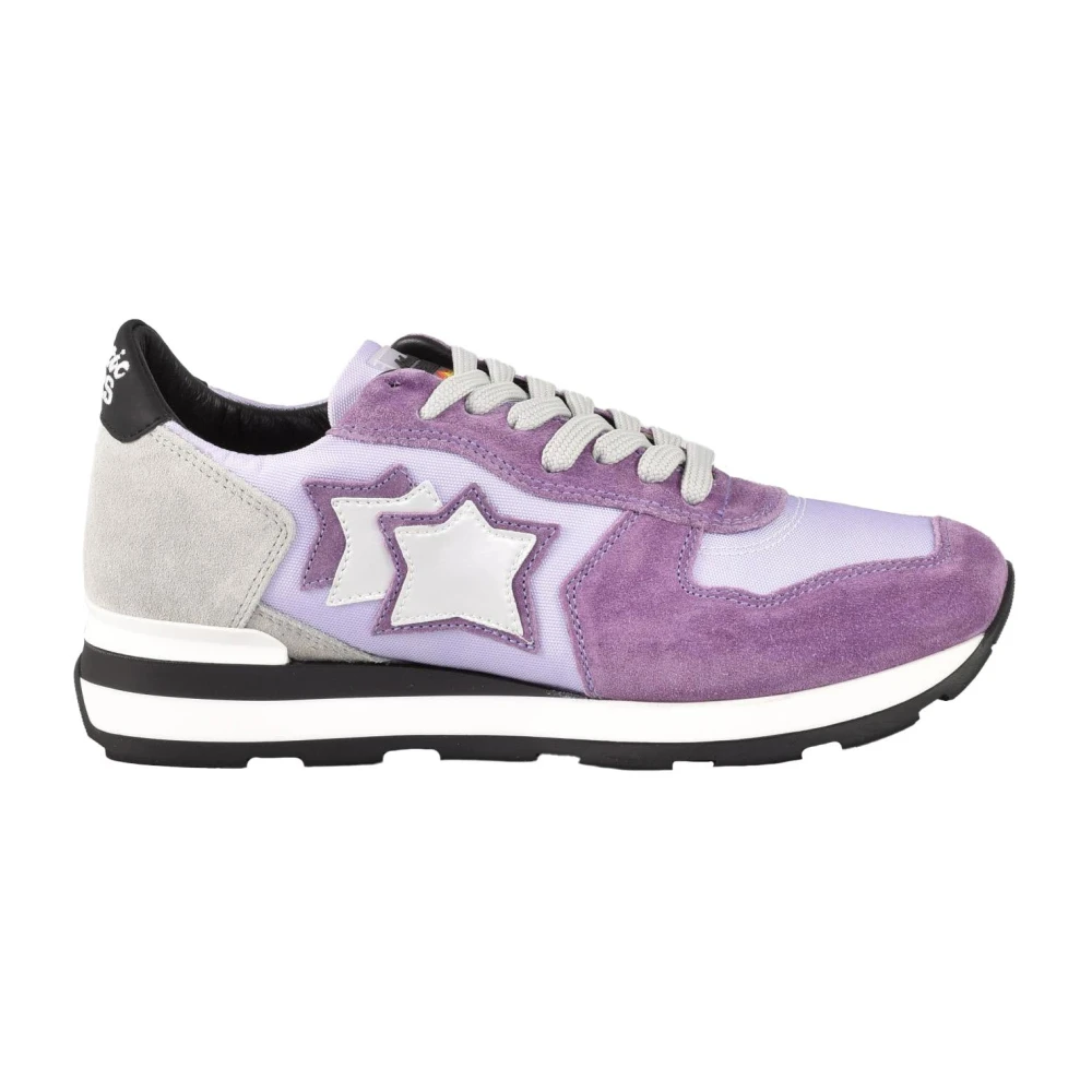 Atlantic stars Leren sneakers met rubberen zool Purple Dames