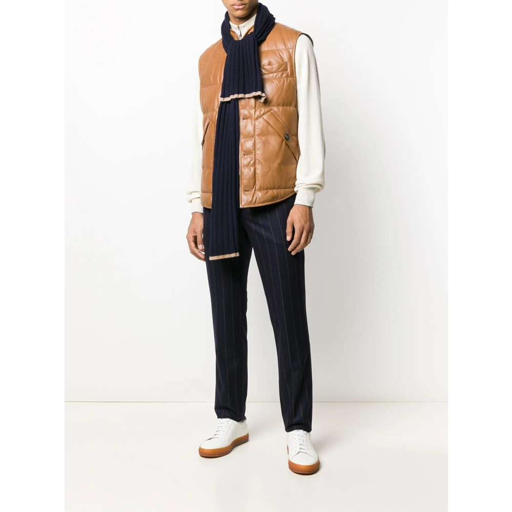 BRUNELLO CUCINELLI Blauwe Sjaal voor Mannen Blue Heren
