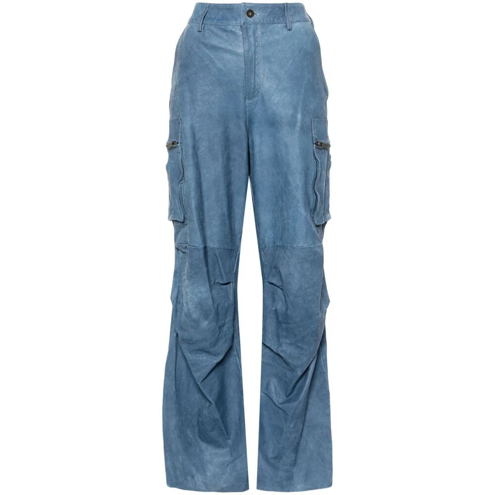 Salvatore Santoro Gestructureerde Cargo Broek Staalblauw Blue Dames