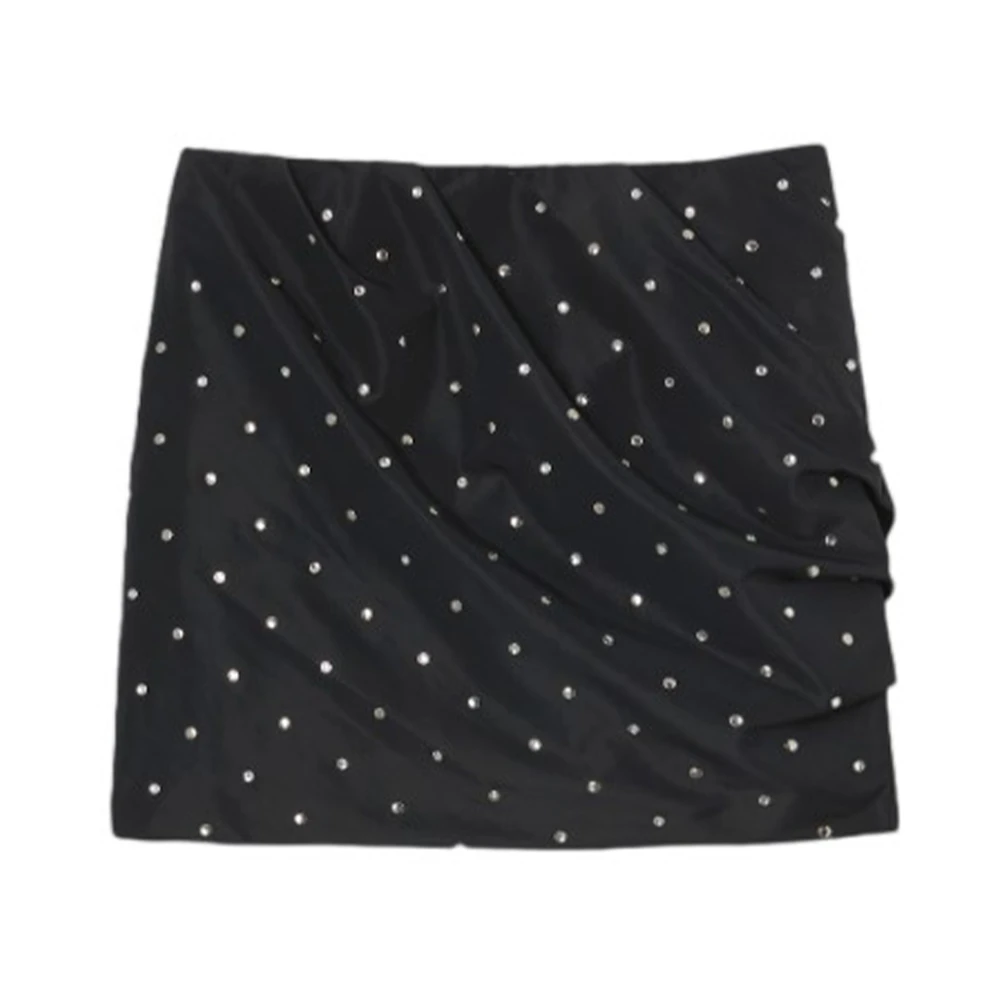 Pinko Zwarte Taffeta Rok met Heldere Decoraties Black Dames