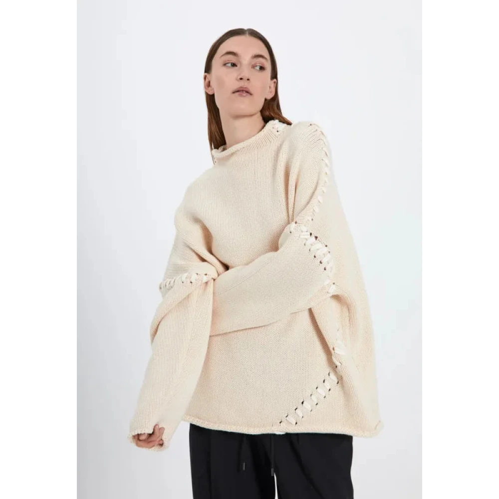 Norr Gestructureerde gebreide top Beige Dames