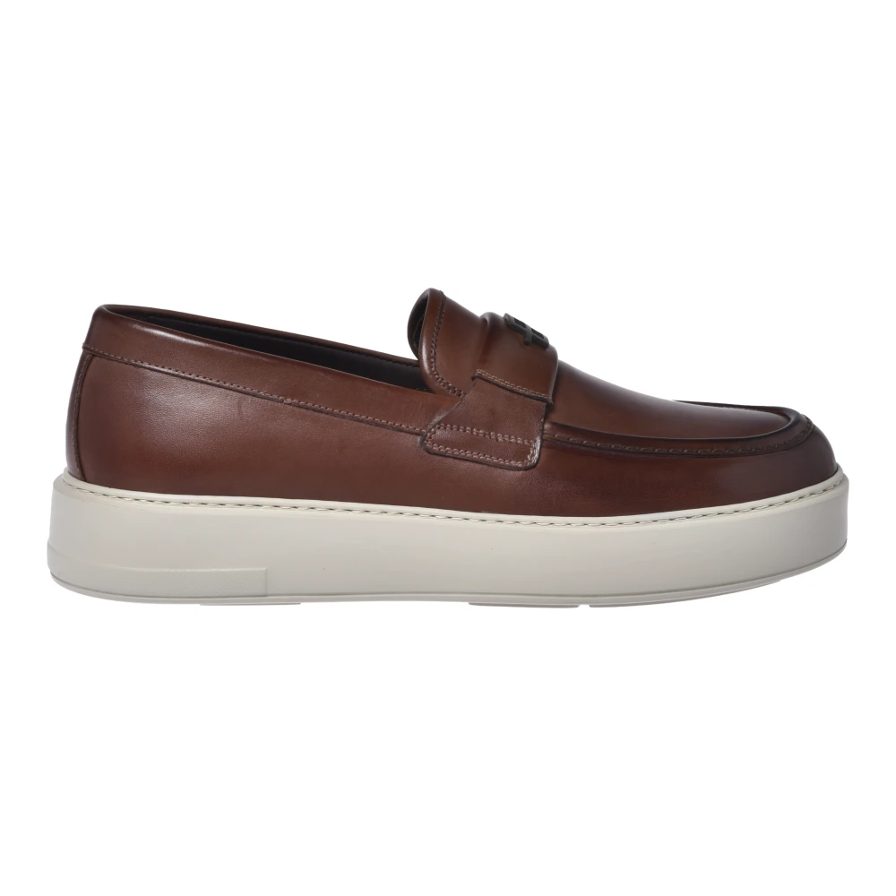 Baldinini Men's Brown Leather Loafers