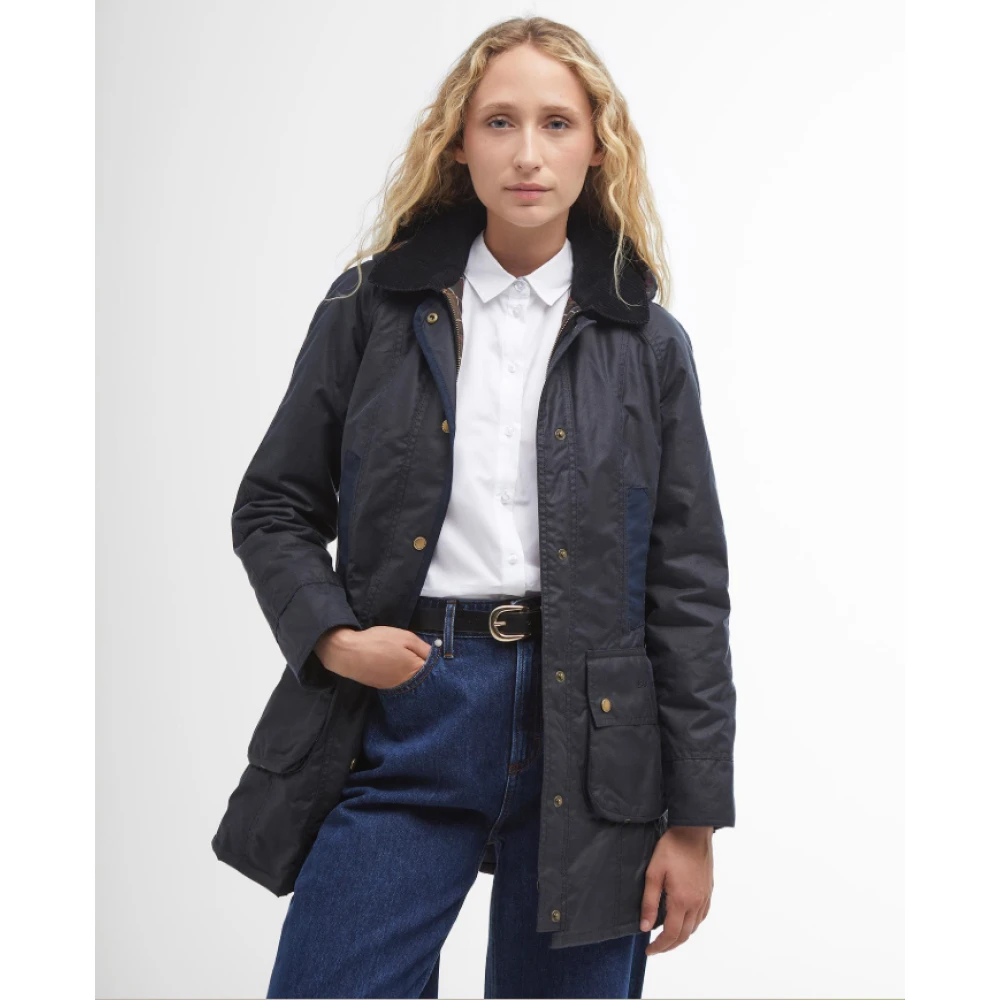 Barbour Blauwe Waxjas Bower Stijl Blue Dames