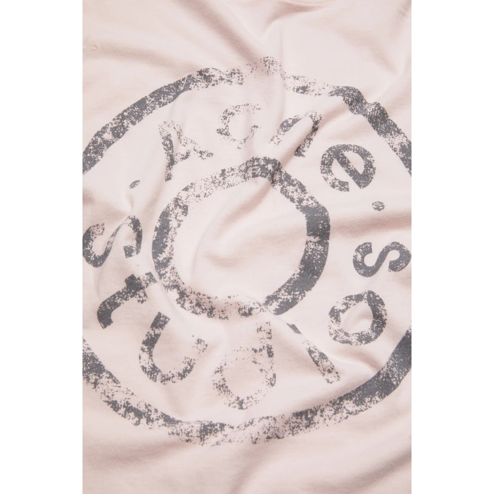 Acne Studios Logo T-shirt Relaxte pasvorm Pink Heren