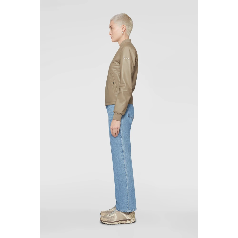 add Leren Bomber Beige Dames