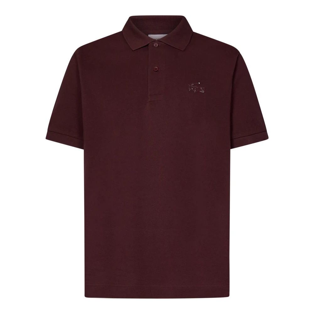 Lacoste Burgundy Polo Tröja med Krokodil Emblem Red, Herr