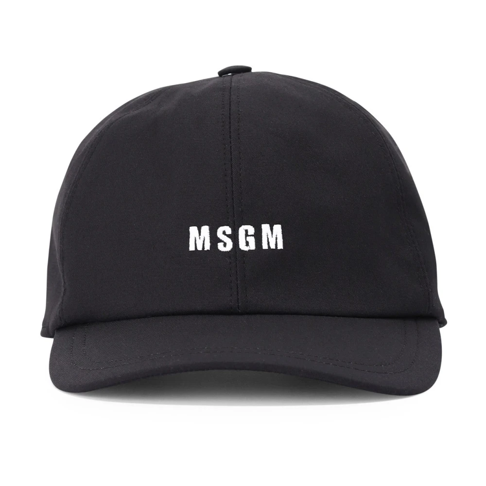 Msgm Klassieke Pet met Logo Borduursel Black Heren