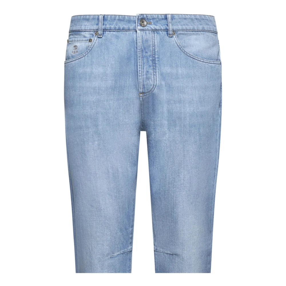 BRUNELLO CUCINELLI Heldere Blauwe Straight-Leg Jeans Blue Heren
