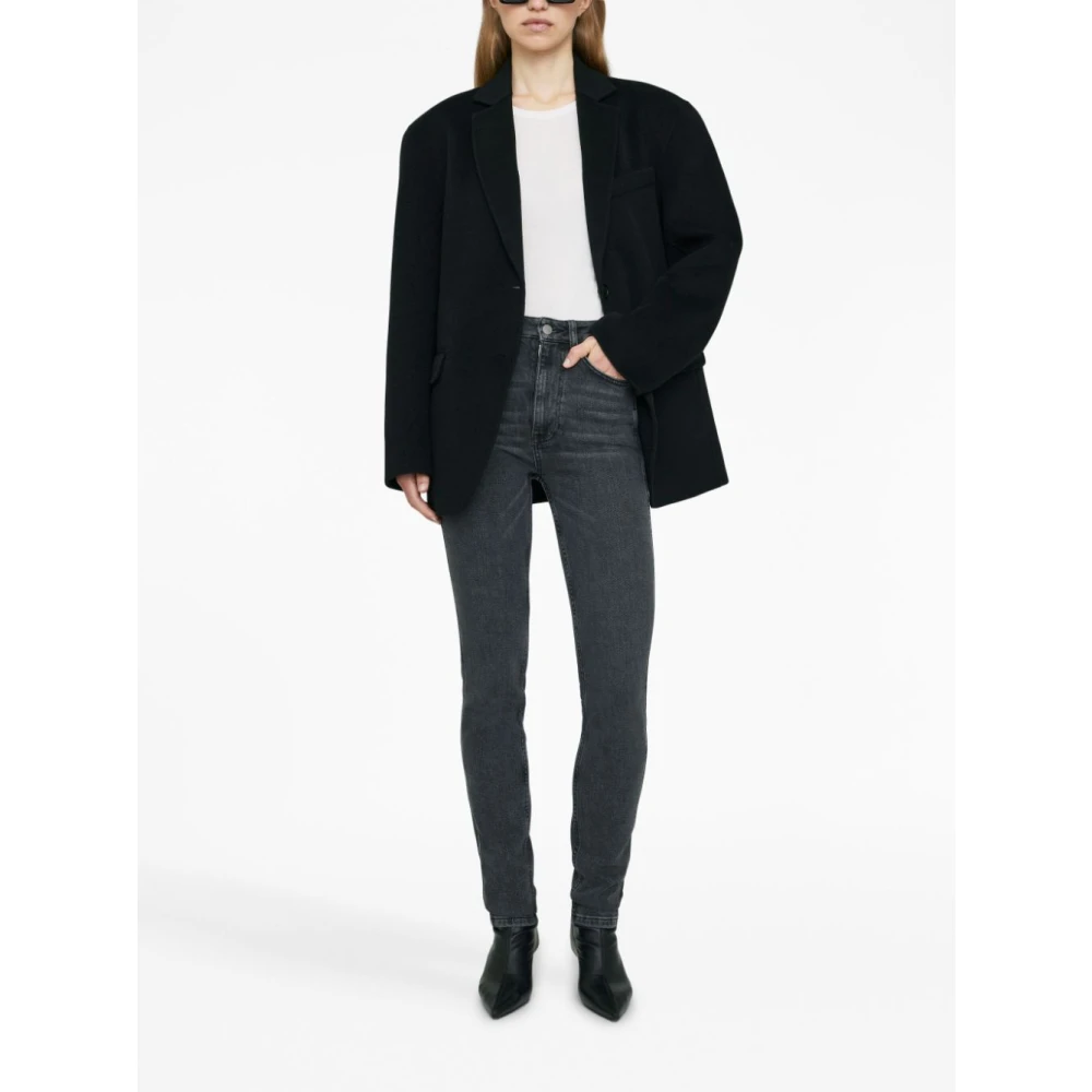 Anine Bing Hoge taille Slim Skinny Jeans Gray Dames
