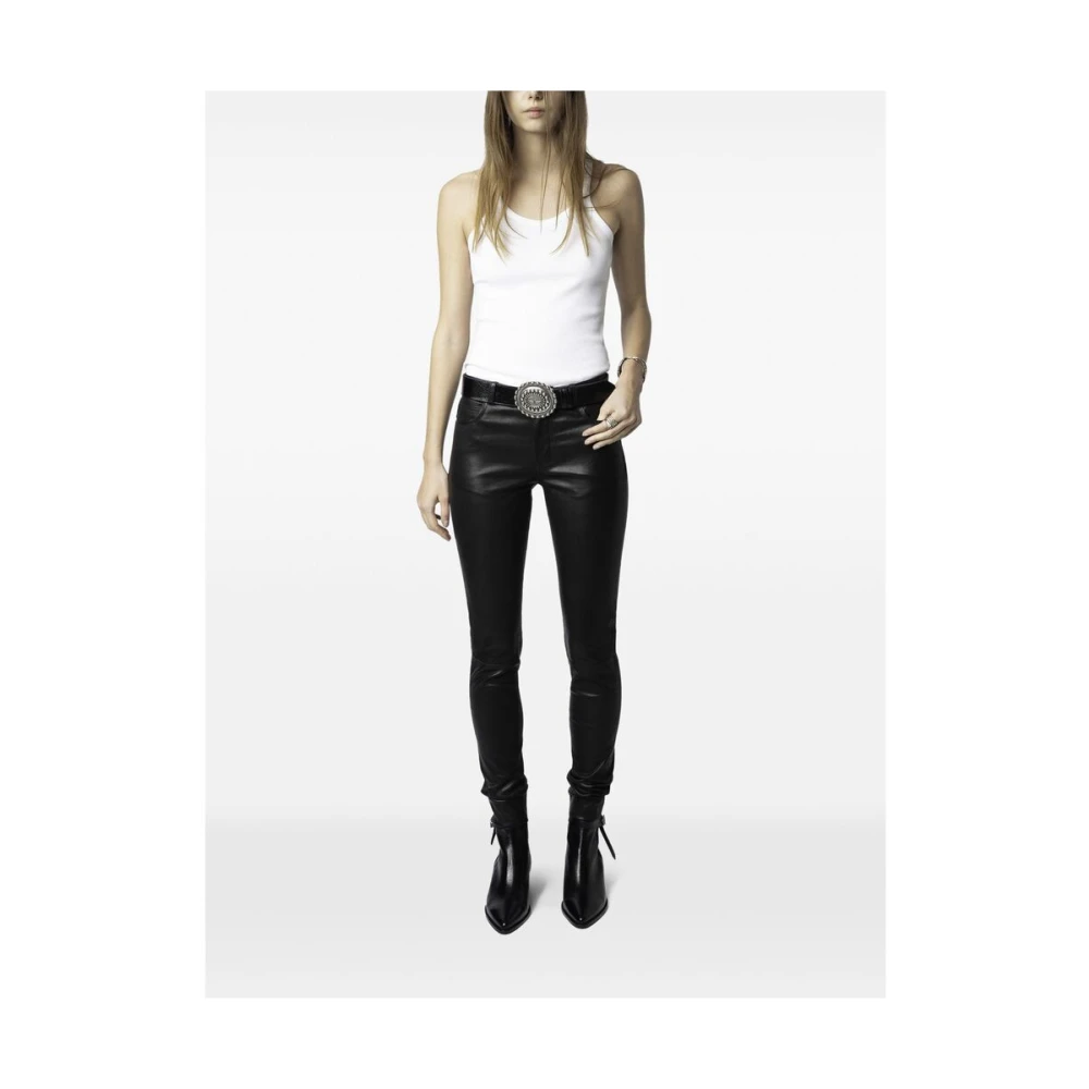 Zadig & Voltaire Zwarte Voorkant Knoop Jeans Black Dames