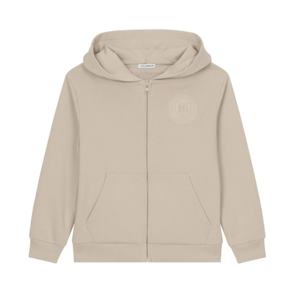 Dolce & Gabbana Beige Zip Hoodie Beige, Unisex