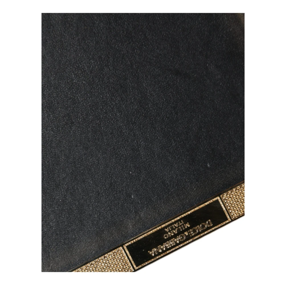 Dolce & Gabbana Kristal Bifold Clutch Goud Leer Yellow Dames