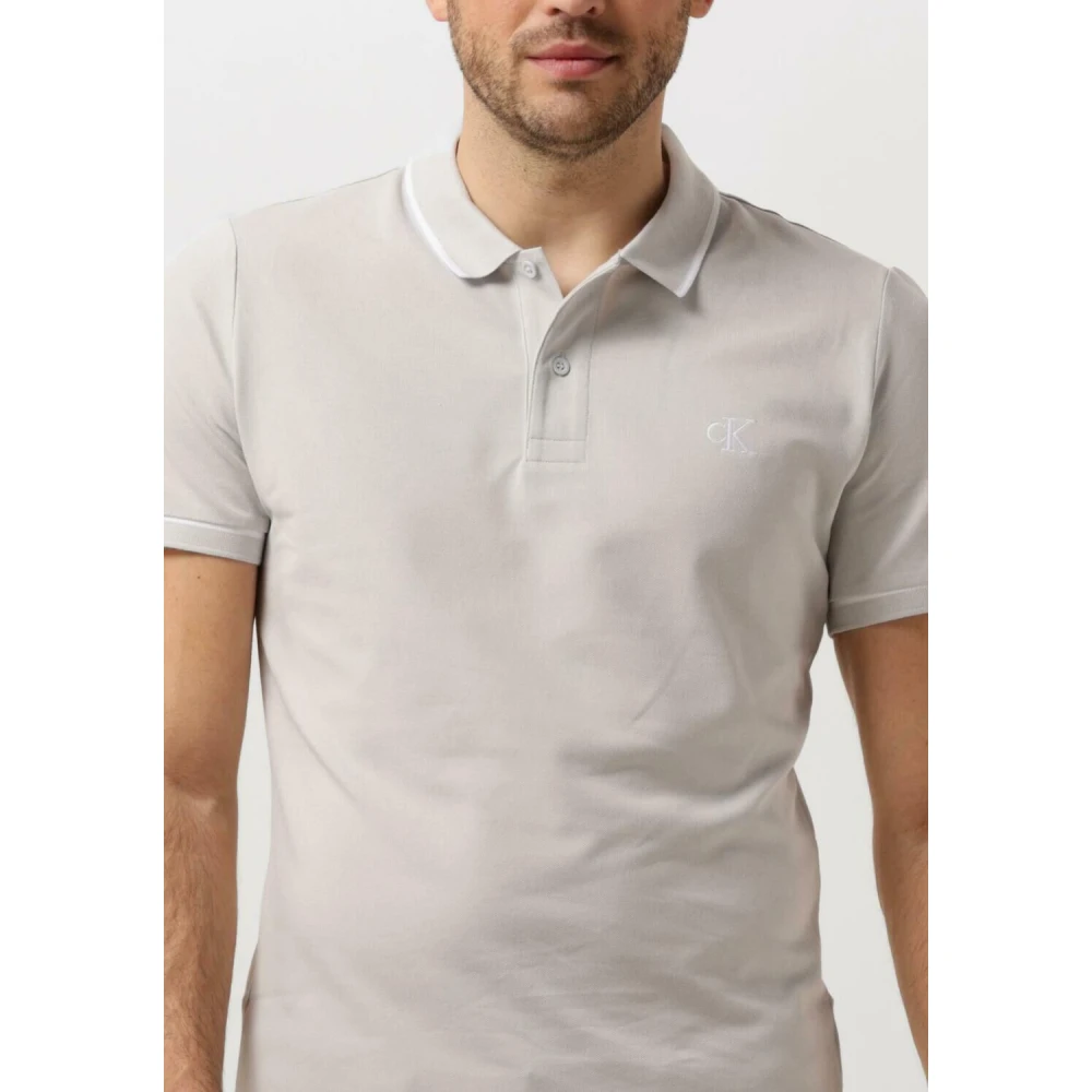 Calvin Klein Stijlvolle Tipping Slim Polo Gray Heren