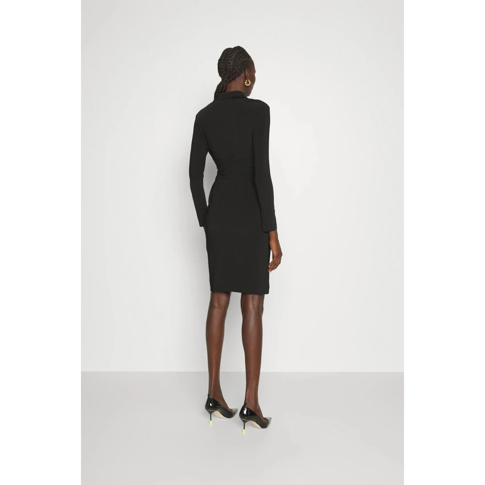 pinko Akane Zwarte Jurk met Gouden Hardware Black Dames