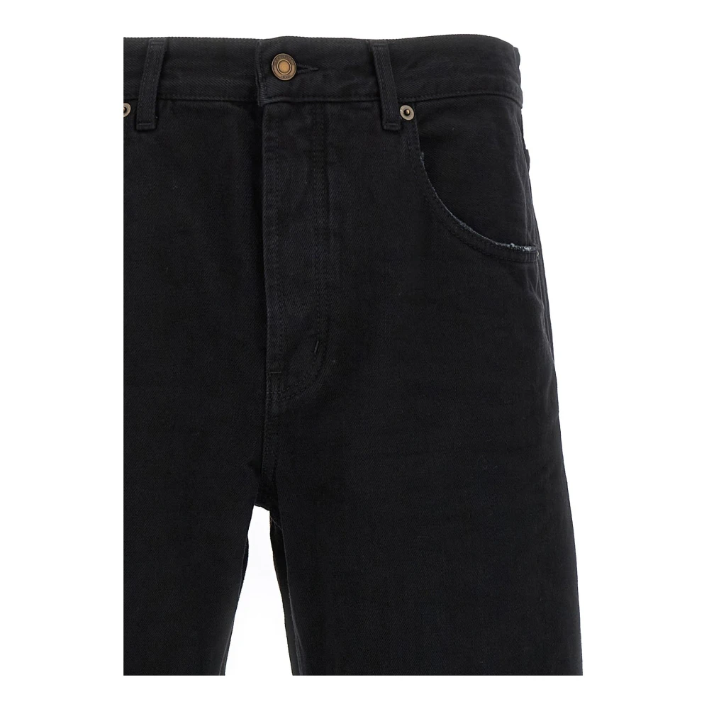 Saint Laurent Lange Baggy Denim Jeans Black Heren