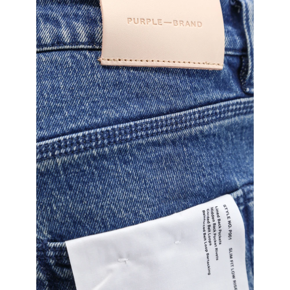 Purple Brand Slim Fit Jeans met Lage Taille Blue Heren