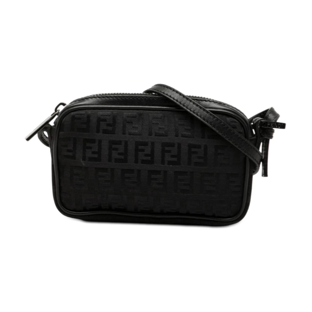 Fendi Vintage Women's Black Vintage Cross Body Bags, One Size, Pre-Owned Camera Case Bag