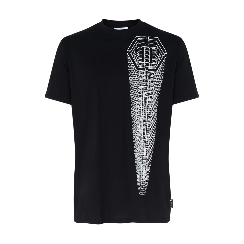 Philipp Plein Zwarte SS T-shirt met Hexagonaal Logo Black Heren