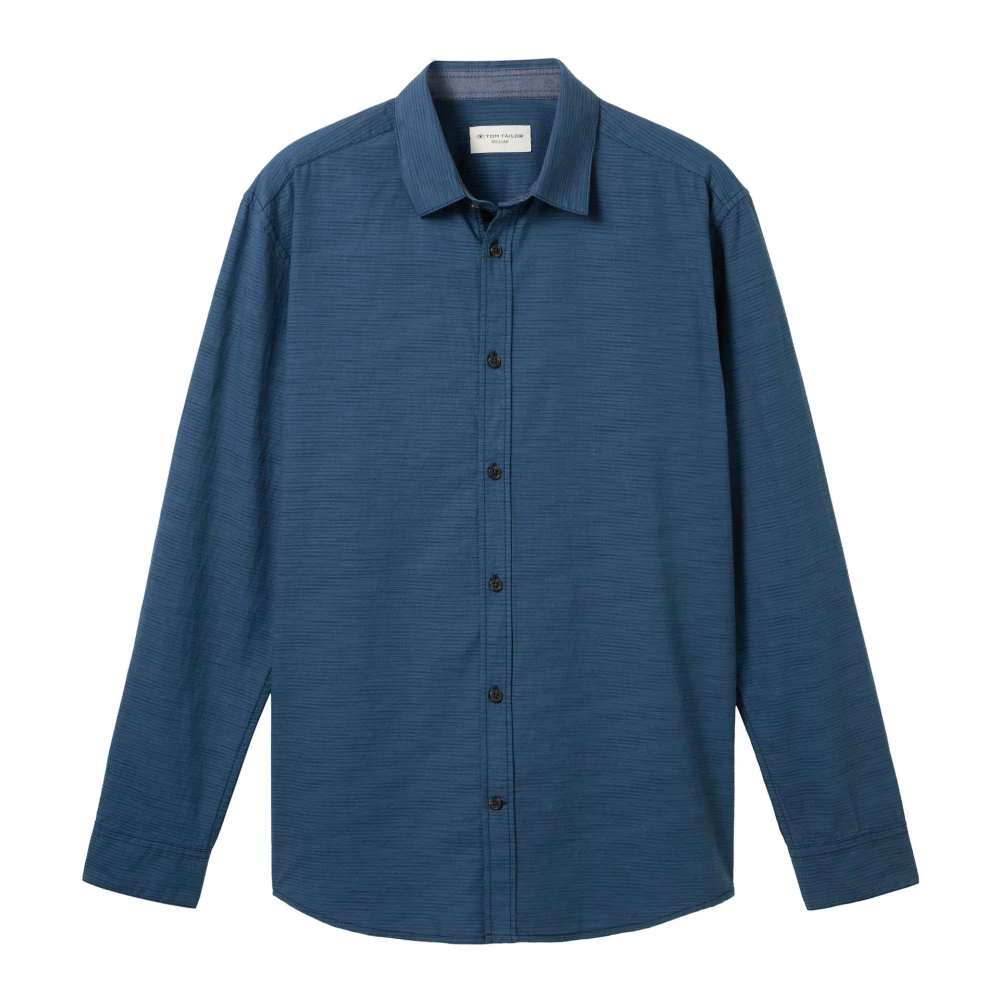 Tom Tailor Casual Gestreept Shirt Marineblauw Blue Heren