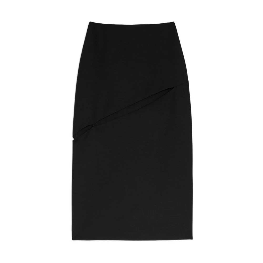 Jil Sander - Falda Midi De Corte Recto - Skirts - Mujer - Negro - L
