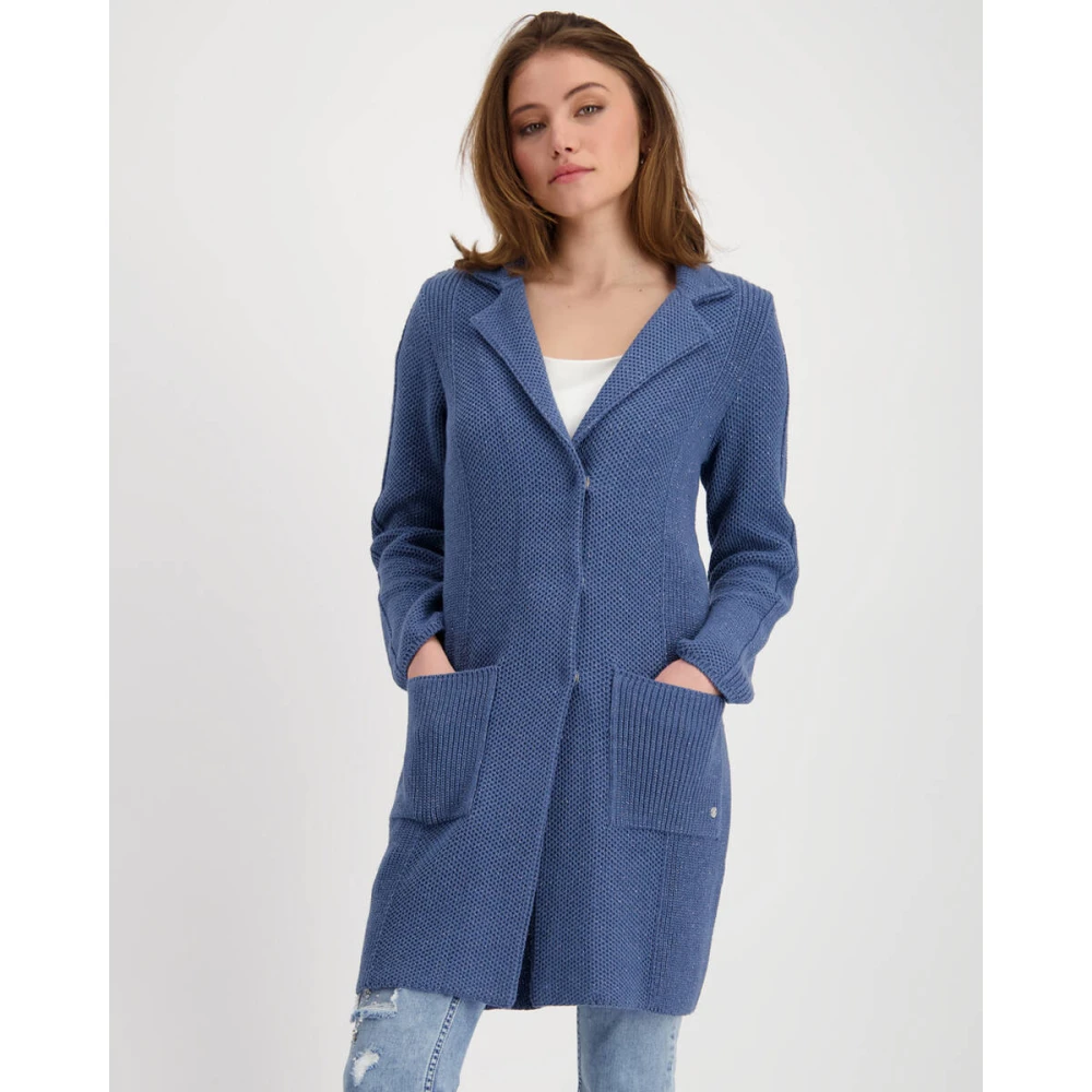 monari Gebreide Vest 807889 Blue Dames