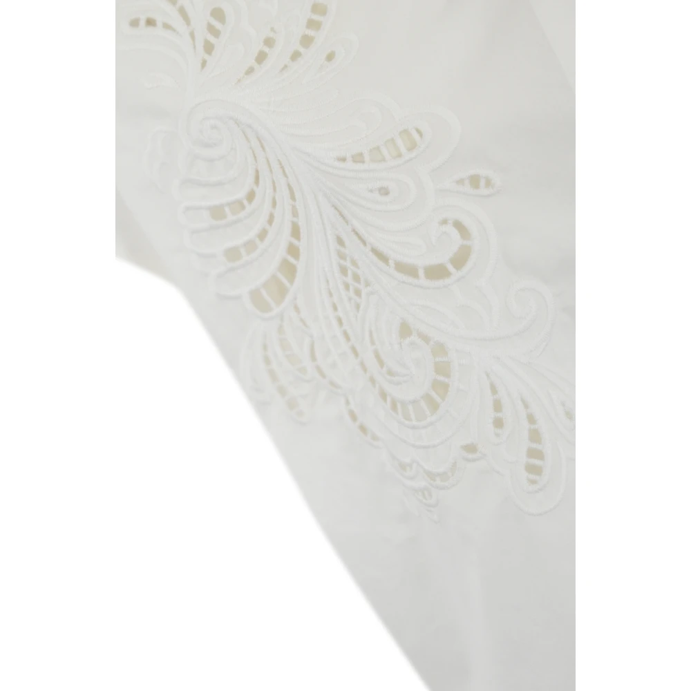 Twinset Witte Katoenen Shirt Kimono Stijl White Dames