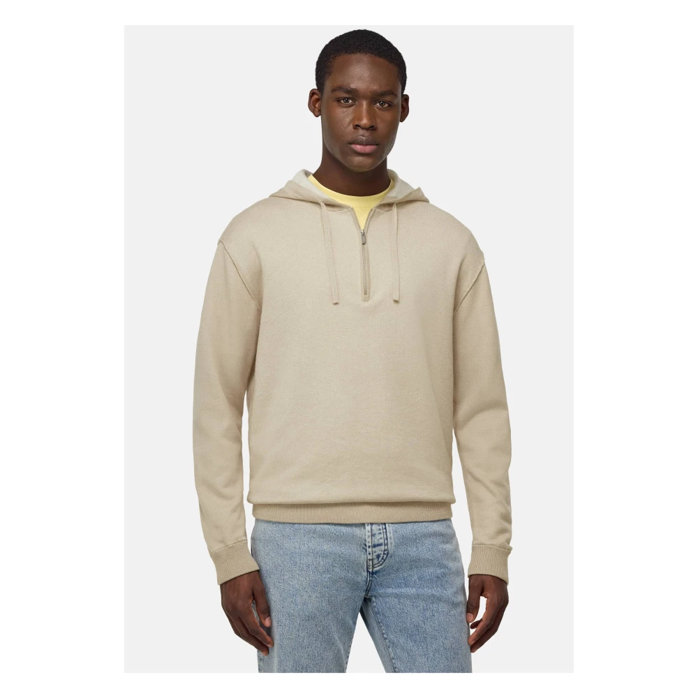 Boggi Milano Half Zip Jumper Beige Heren