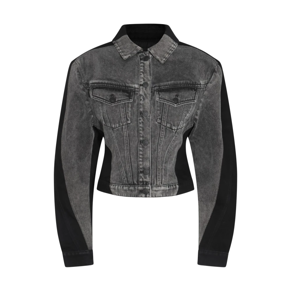 Mugler Zwarte Casual Katoenen Jas Black Dames