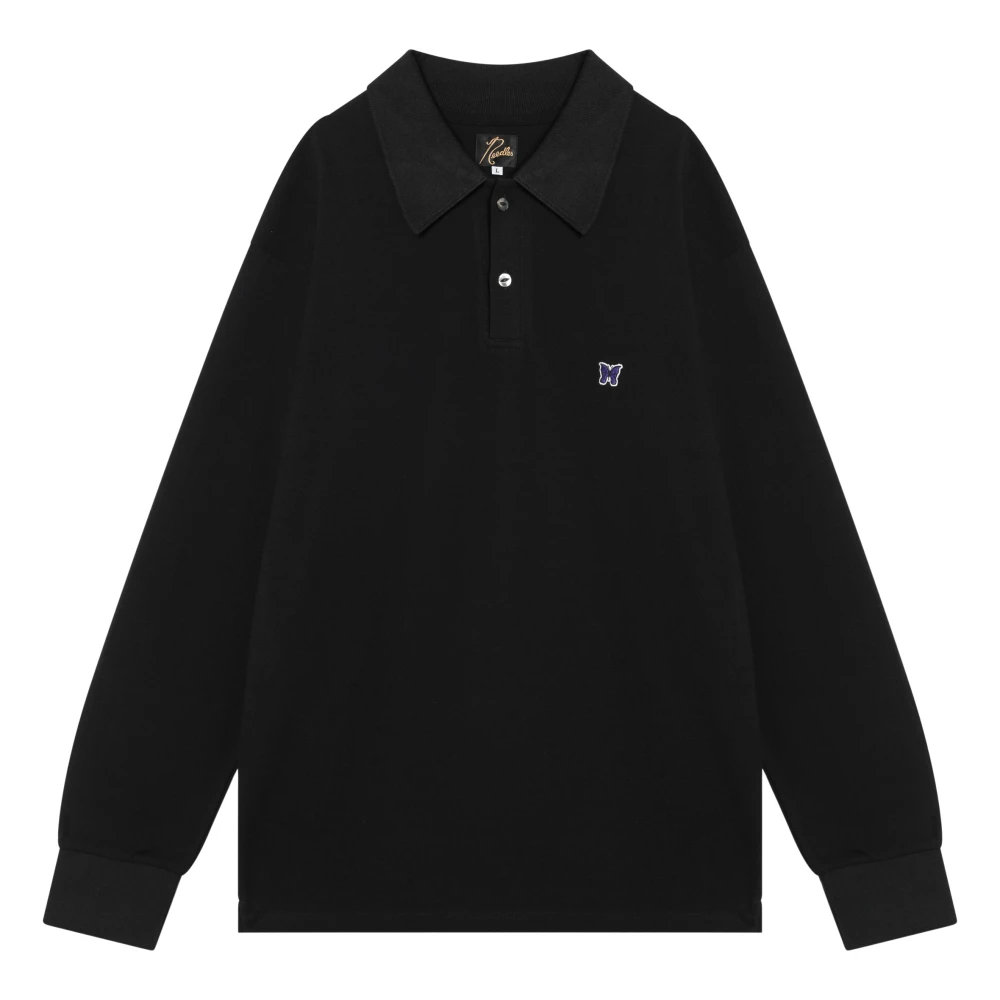 Needles Lange Mouw Polo Shirt Black Heren