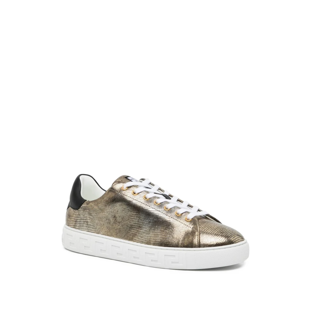 Versace Greca Lizard-Effect Sneakers