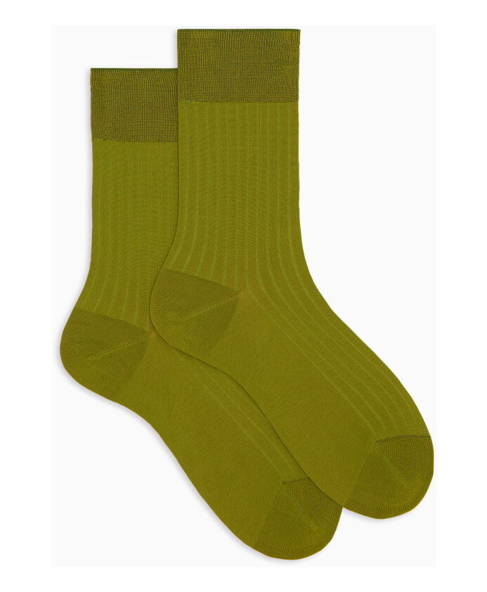 chaussettes-courtes-en-coton-cotele-vert-uni-pour-femmes