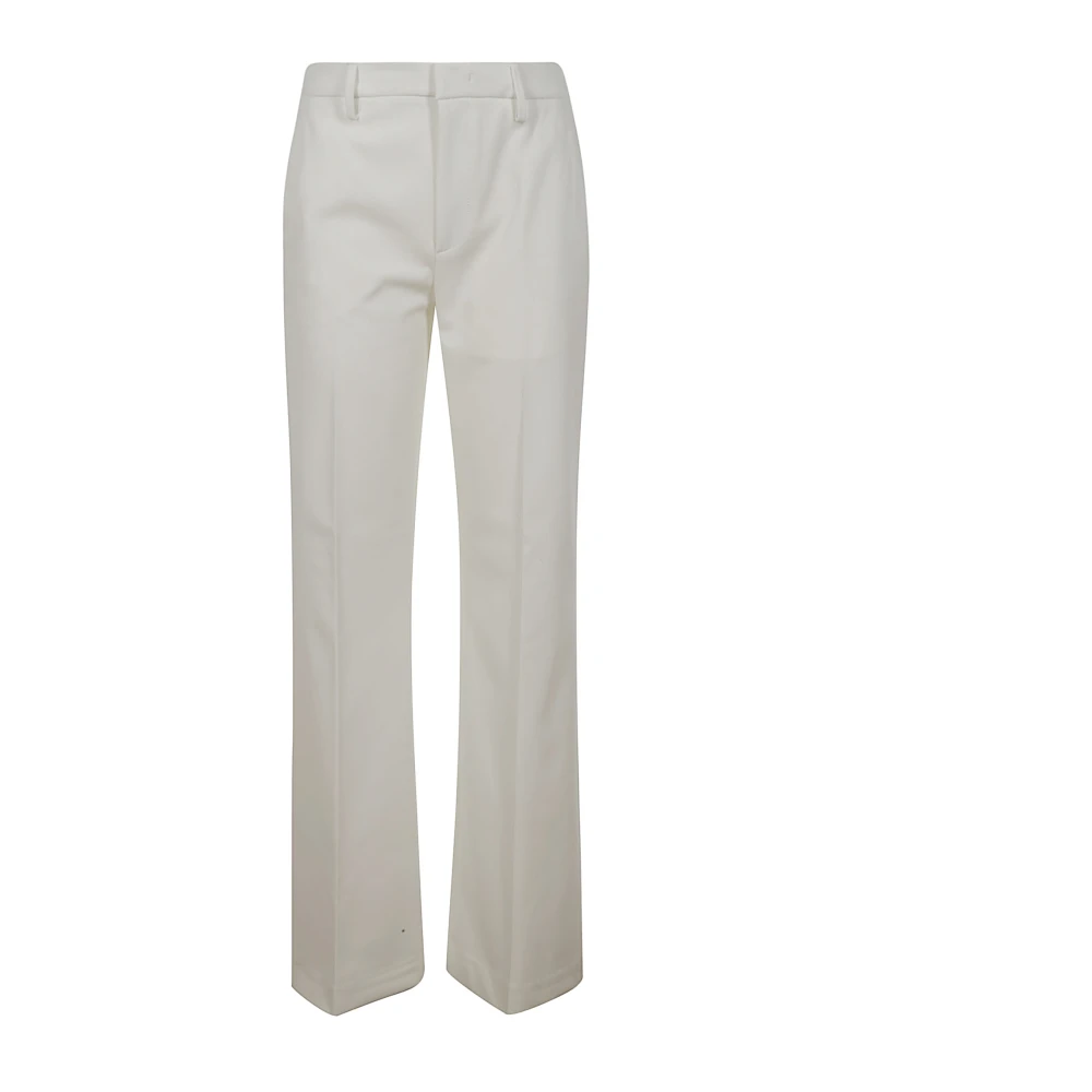 Dondup Women's White Slim Fit Cotton Trousers In Fiocco