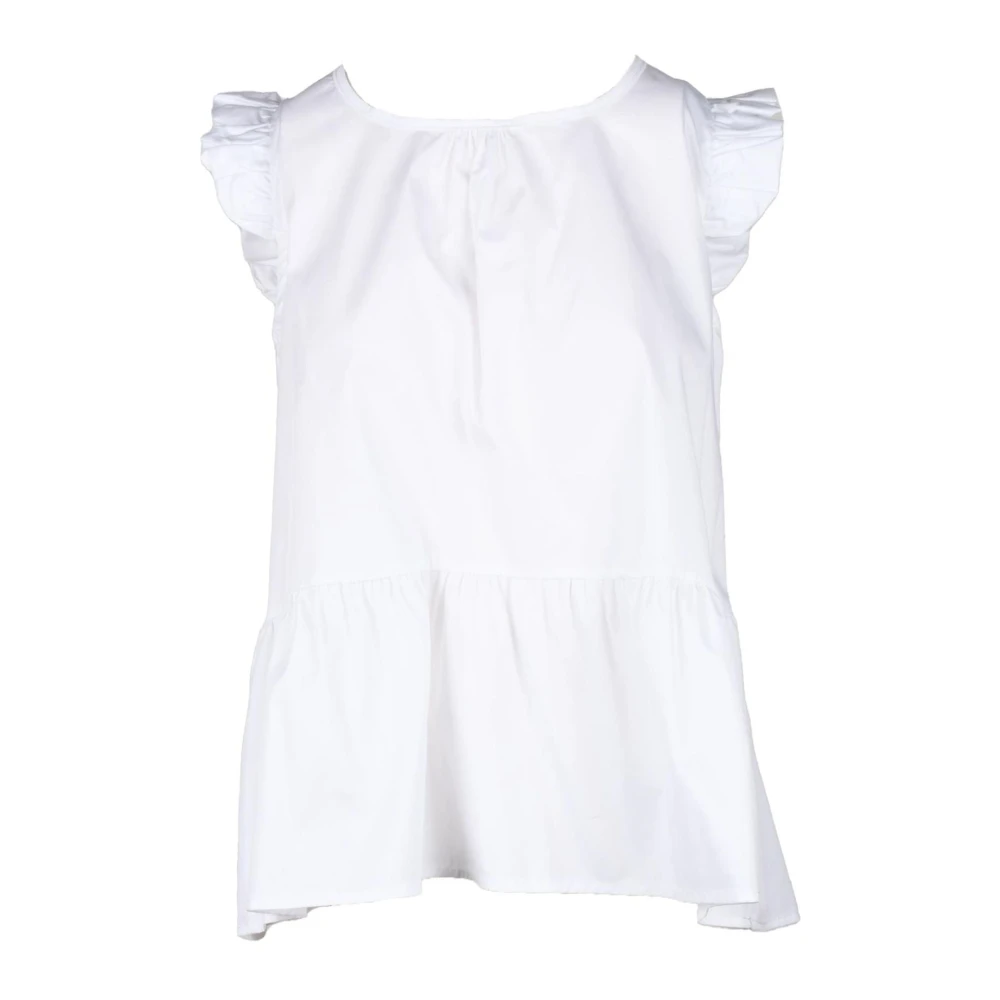 Think! Katoenmix Blouse White Dames