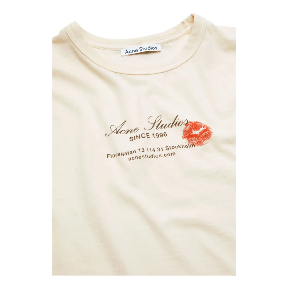 Acne Studios Kus Logo Grafische T-shirt Gray Dames