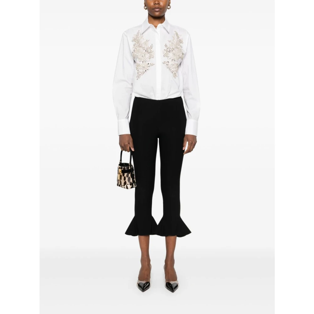 Blugirl Witte overhemd met knoopmanchet en gebogen zoom White Dames