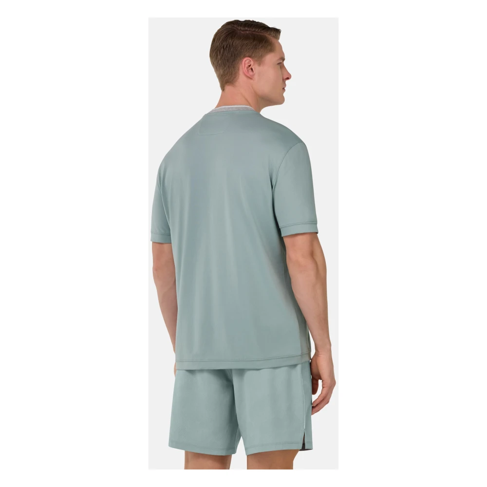 Boggi Milano Hoge Prestatie Piqué T-shirt Blue Heren