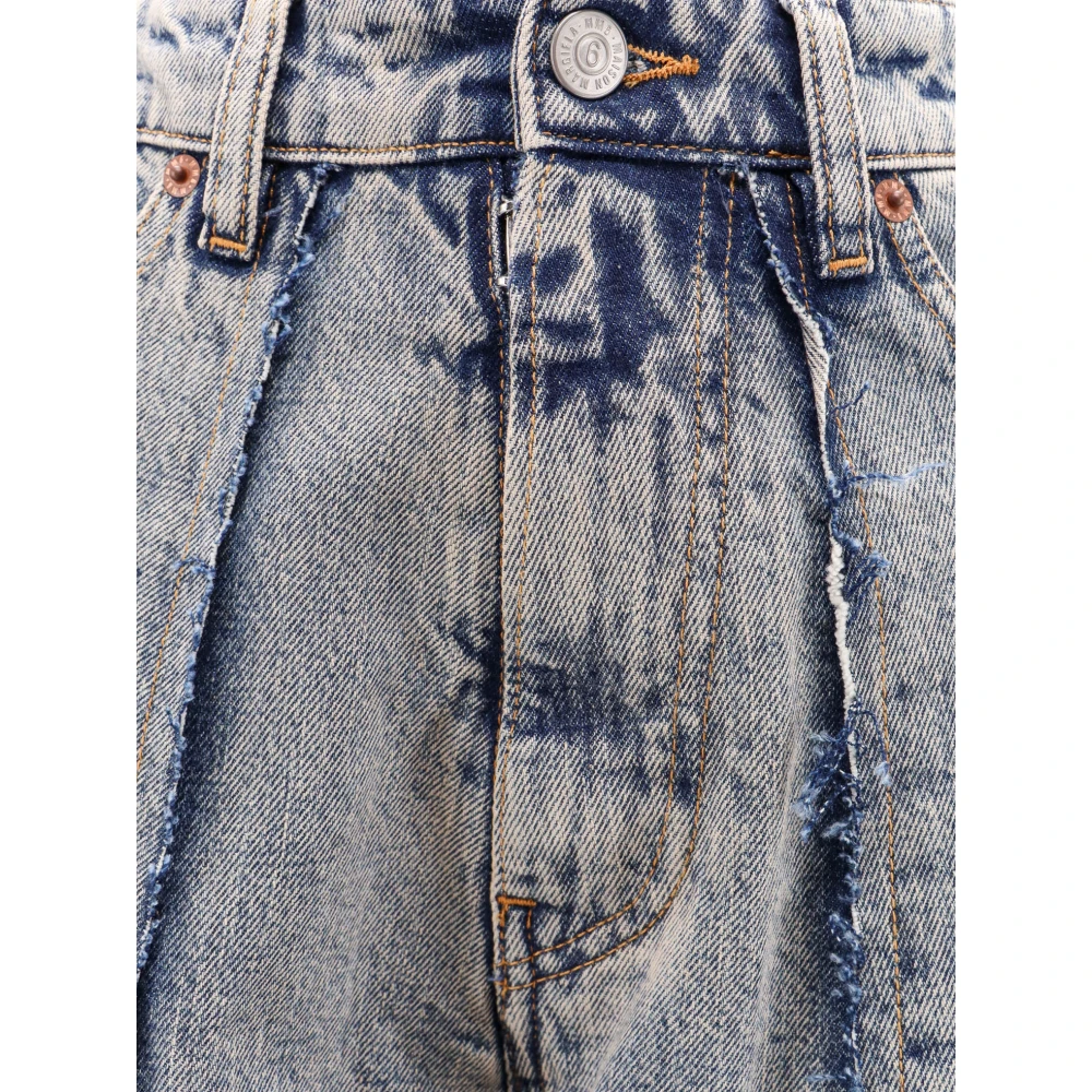 MM6 Maison Margiela Indigo Frayed Jeans Blue Dames